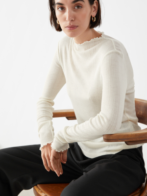 Fitted Merino Blend Knit Top