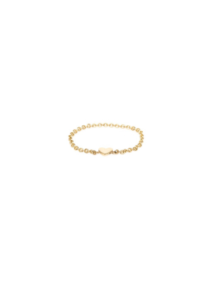 14k Itty Bitty Heart Chain Ring