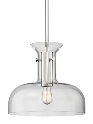 Hudson Valley Lighting Coffey Pendant - Polished Nickel & Clear