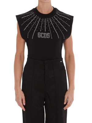 Gcds Luxury Rhinestone Embellished Bodysuit