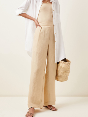 The Keaton Linen-blend Wide-leg Pants