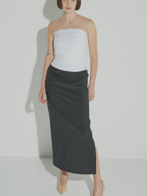 Wool-blend Suiting Skirt