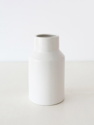 Afloral Everyday Flower Vase In White - 9"