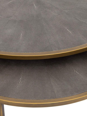 Shagreen Nesting Coffee Table, Brass