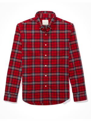 Ae Plaid Brushed Oxford Button Up Shirt