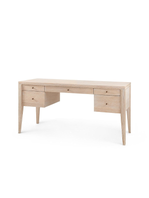 Paola Desk, Bleached Cerused Oak