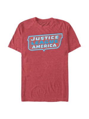 Men's Justice League Patriotic Frame Logo T-shirt