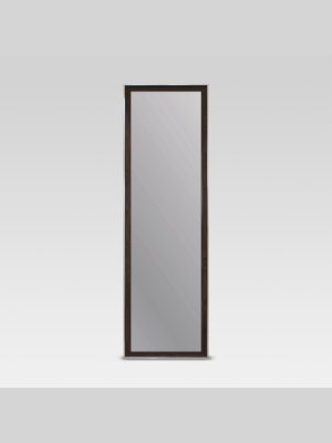 Rectangle Leaner Floor Mirror, Brown With Metal Foil Trim - Threshold™