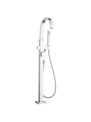 American Standard T184.951 Floor Mounted Tub Filler With Built-in Diverter - - Polished Chrome