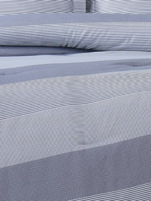 Multi Stripe Comforter Set Gray - Truly Soft