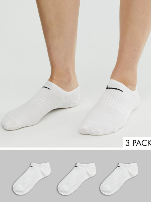 Nike White 3 Pack Sneaker Socks
