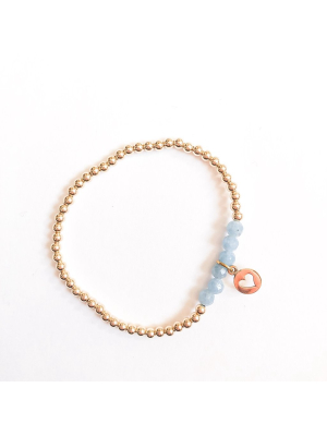 Marli And Lenny Dainty Bracelet - Blue/heart