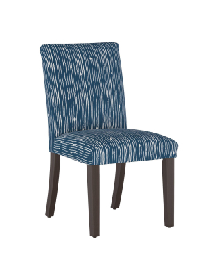 Hendrix Dining Chair Shibori Stripe Navy Ground - Cloth & Company