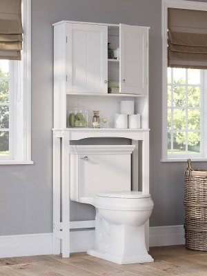 Beadboard Over The Toilet Space Saver Cabinet White - Riverridge Home