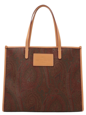 Etro Logo Patch Paisley Print Tote Bag