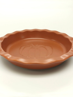 10" Stoneware Pumpkin Pie Dish Orange - Threshold™
