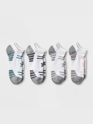 Women's Stripe Cushioned 4pk No Show Athletic Socks - All In Motion™ 4-10