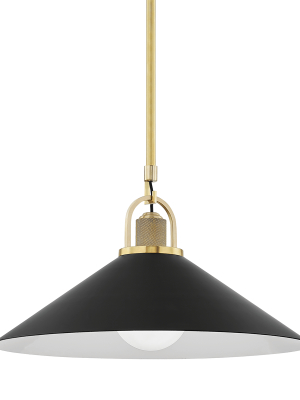 Hudson Valley Lighting Syosset Pendant - Aged Brass & Black