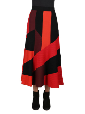 Alexander Mcqueen Colour Block Midi Skirt