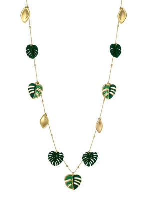 Carol Dauplaise Long Shaky Leaf Necklace