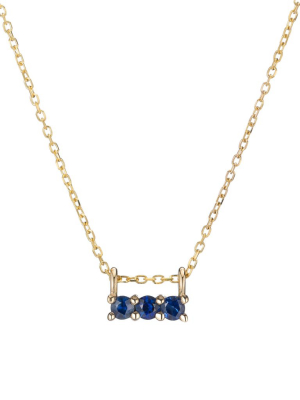 Blue Sapphire 3s Necklace