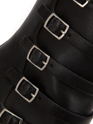 Saint Laurent Lou Buckle Strap Ankle Boots