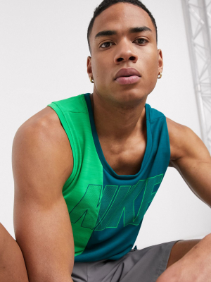 Nike Training Superset Graphic Tank In Blue