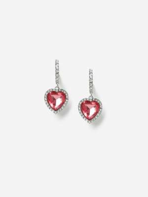 **heart Hoop Drop Earrings