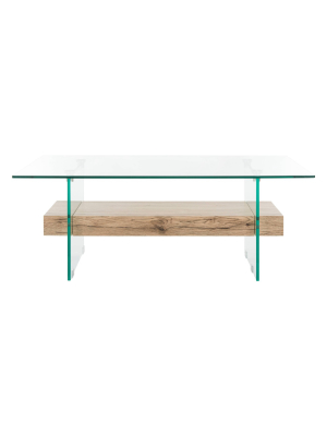 Kayley Glass Coffee Table Natural - Safavieh