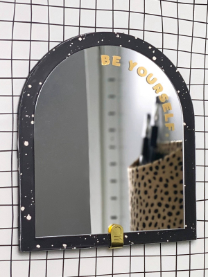 Magnetic Locker Mirror Round Top Be Yourself - Paper Riot Co