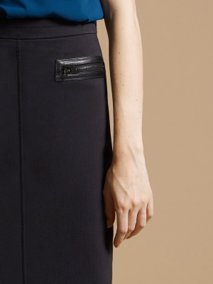 Slim Pencil Skirt With Zipper Detail