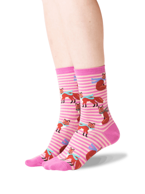 Women's Winter Foxes Crew Socks