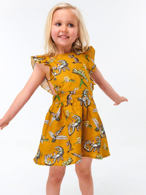 Desert Daycare Linen Frill Party Dress