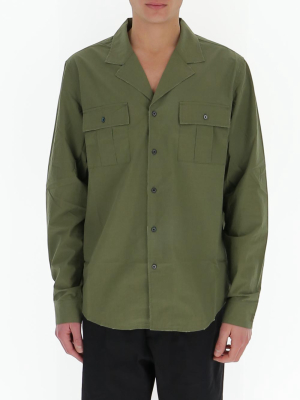 Balmain Flap-pocket V-neck Shirt