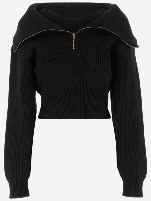 Jacquemus Risoul Cropped Zipped Jumper