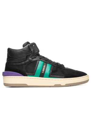 Lanvin Clay High Top Sneakers - Black/mint Green