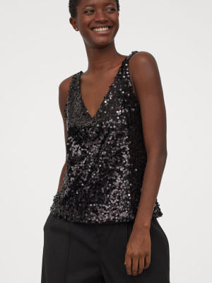 Sequined Sleeveless Top