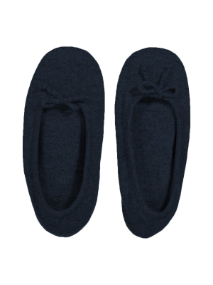 Cashmere Slippers In Navy