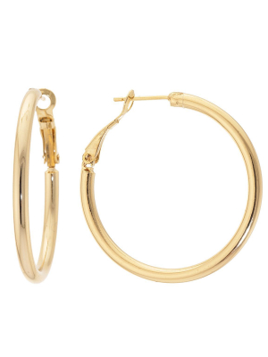 Boxed Fine Gold Over Silver Plated 39mm Hoops