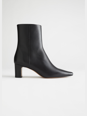 Leather Heeled Ankle Boots