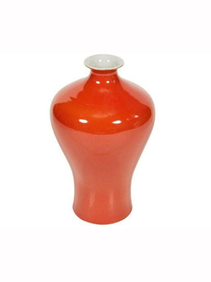 Orange Crackle Prunus Vase Medium