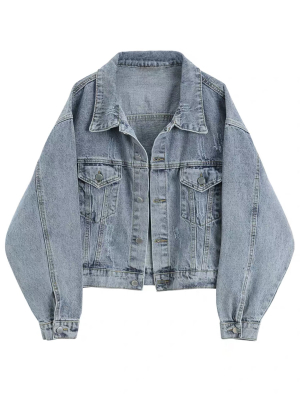 'jackie' Light Wash Oversized Denim Jacket