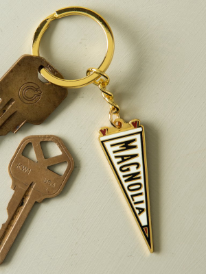 Magnolia Pennant Enamel Keychain