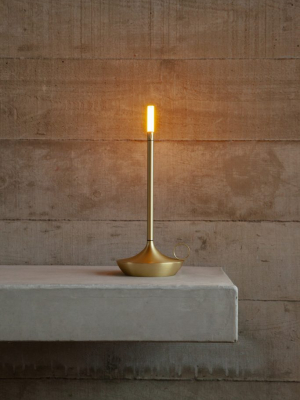 Wick Portable Table Light In Brass