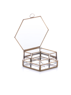 Wallace Octagon Display Box - Gold - Shiraleah