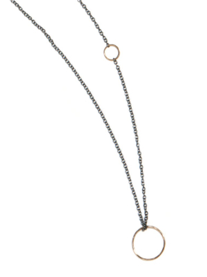 Textured Circle Pendant Necklace
