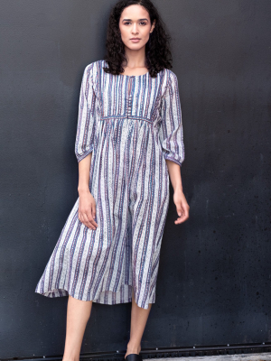 Rachel Dress In Navy Stripe