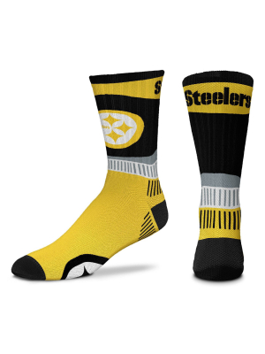 Nfl Pittsburgh Steelers Fan Crew Socks - L