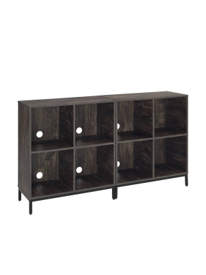 2pc Jacobsen Record Storage Cube Bookshelf Set Brown Ash - Crosley