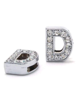 Pave Letter "d" - Silver Charm